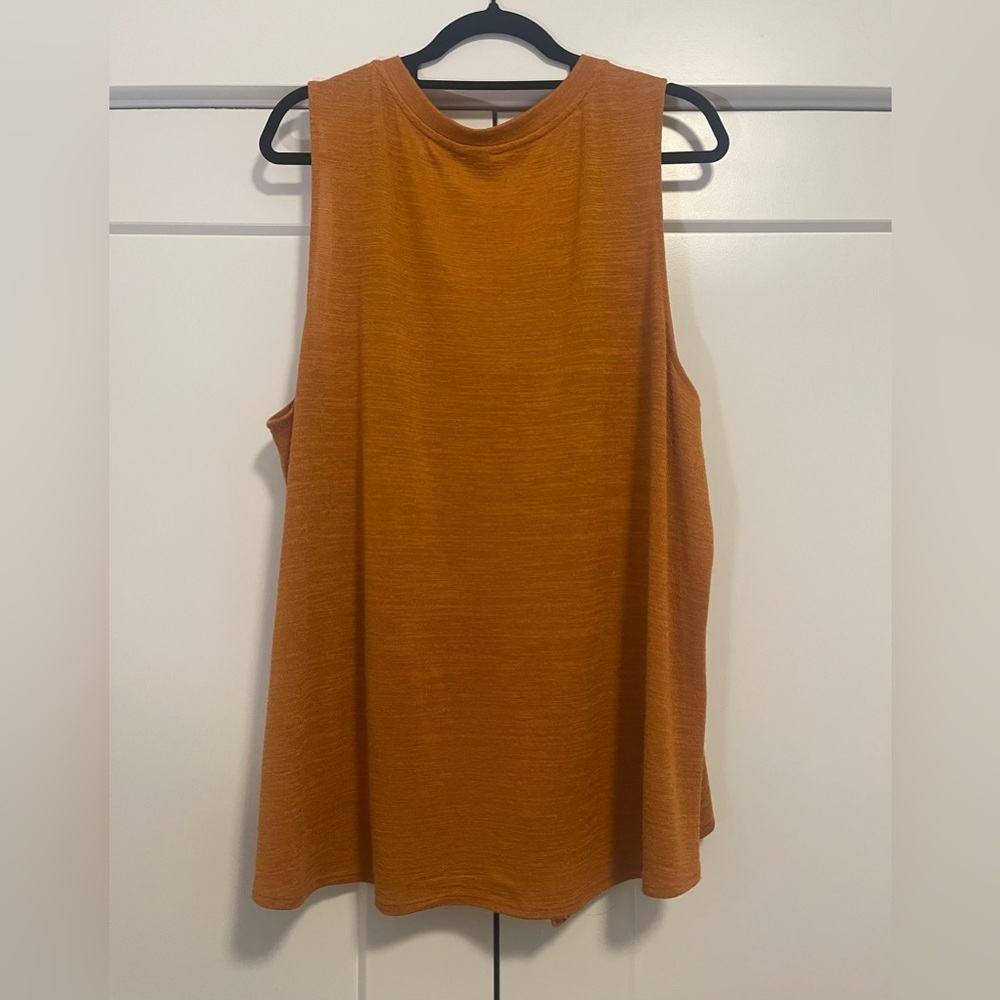 Ava & Viv Women's Sleeveless Tie-Front Tank Top - Rust - Picture 5 of 5